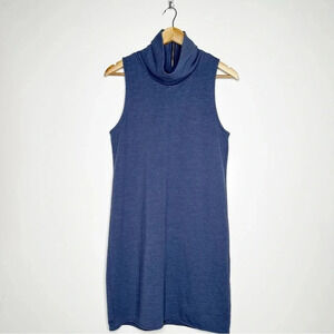 Sundays Anthropologie Blue Sleeveless Mock High Neck Sweatshirt Dress Small